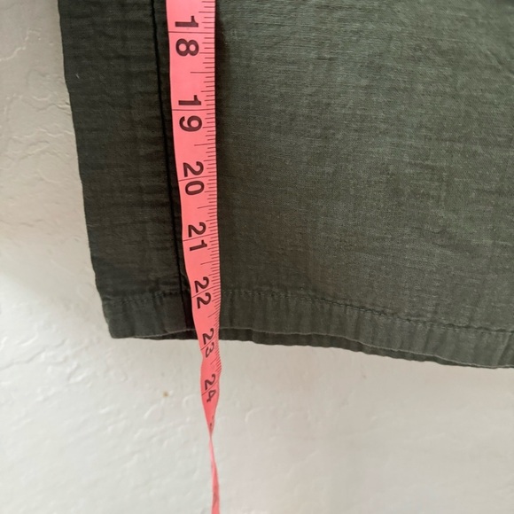 BP Olive Green Crinkle Gauze Style Paper Bag Waist Wide Leg Pants XS - Picture 6 of 7